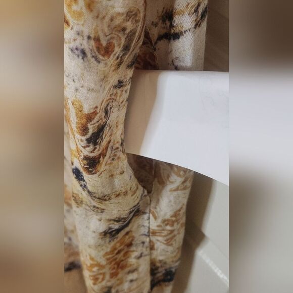 Unbranded L Black Beige Cotton Shrtslv Floral Pattern Bohamian Women Midi Dress - Picture 9 of 9